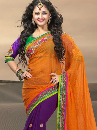 rashmi-desai-orange-purple-faux-georgette-saree-330x444