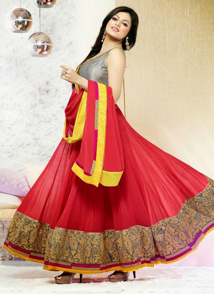 Aamna Sharif and drashti dhami In Latest anarkali suit designs 2013 (5)