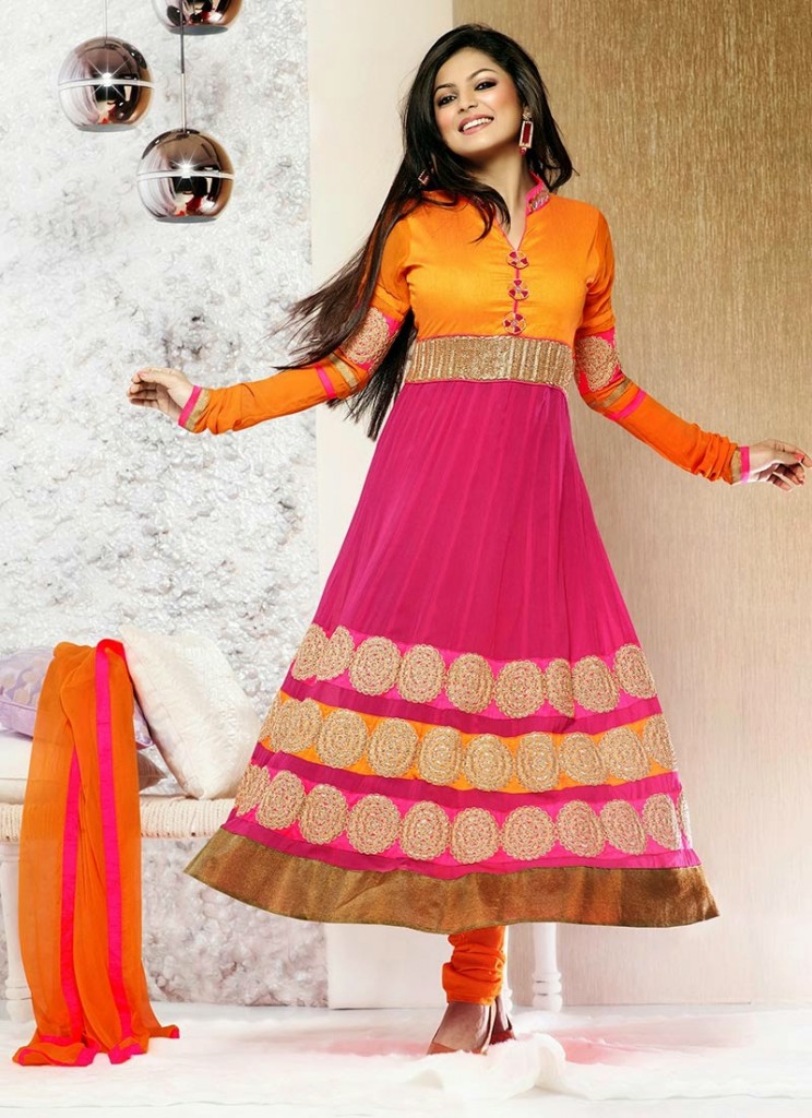 Aamna Sharif and drashti dhami In Latest anarkali suit designs 2013 (7)